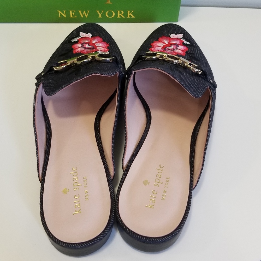 NIB Kate Spade Canyon Floral Mules Slides Flats - Picture 2 of 7